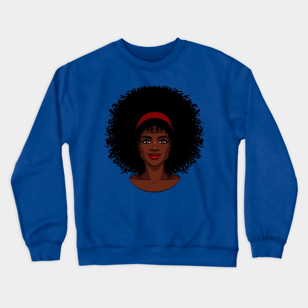 african american type womans face Crewneck Sweatshirt by irvanelist